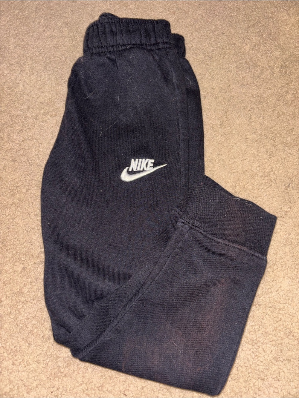 Nike Black Kids Sweatpants with White Swoosh